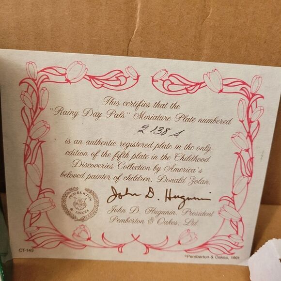 Pemberton & Oaks "Rainy Day Pals" Mini Plate Collectible - Picture 5 of 7
